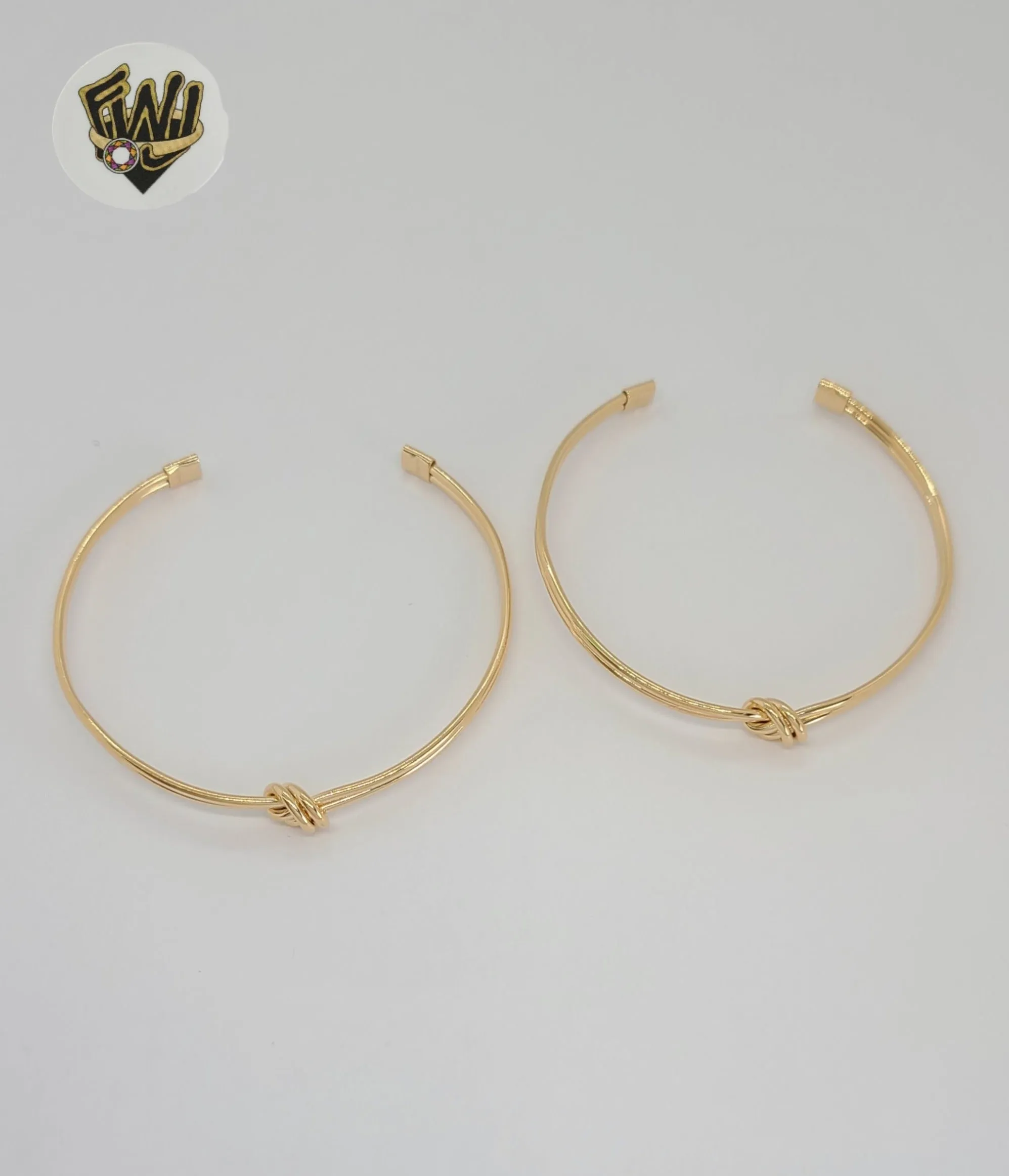 (1-4074) Gold Laminate - 3mm Knot Open Bangle - BGF