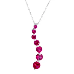 14k white gold Ruby ribbon pendant necklace-12664