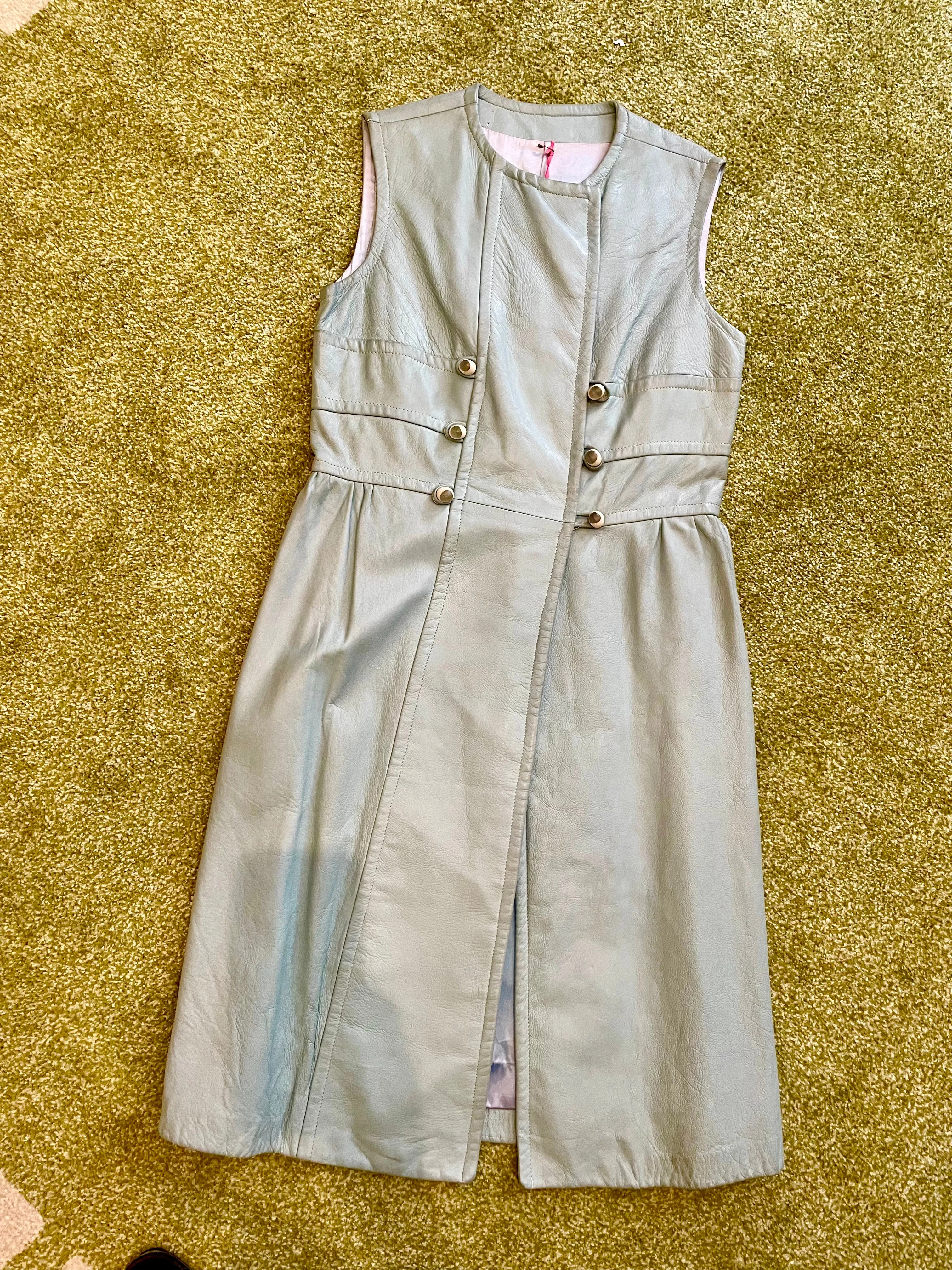 1970's Sleeveless Leather Dress