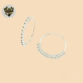 (2-4100) 925 Sterling Silver - Plain Balls Hoops.