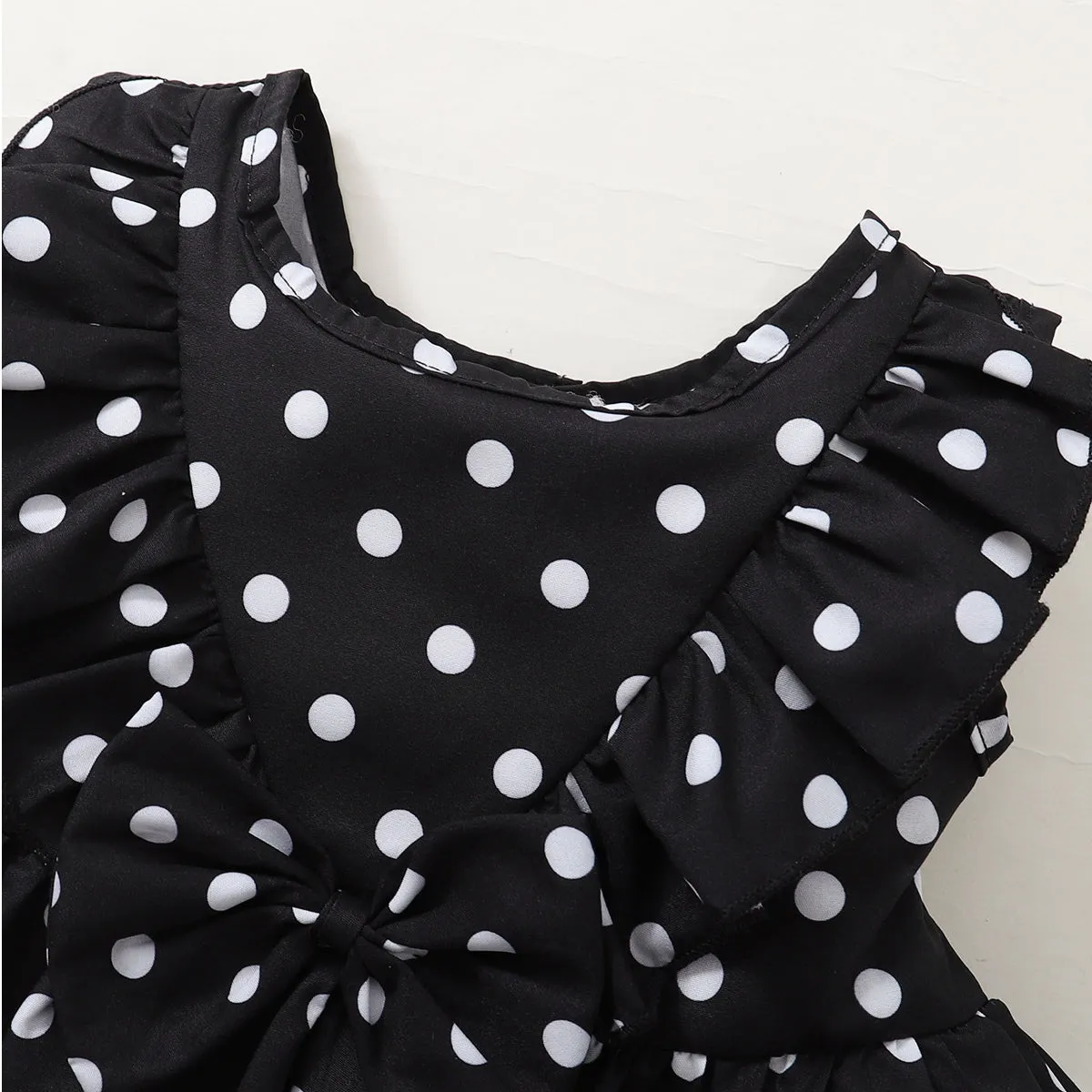 2 Pieces Set Baby Kid Girls Polka dots Tops And Ripped Shorts