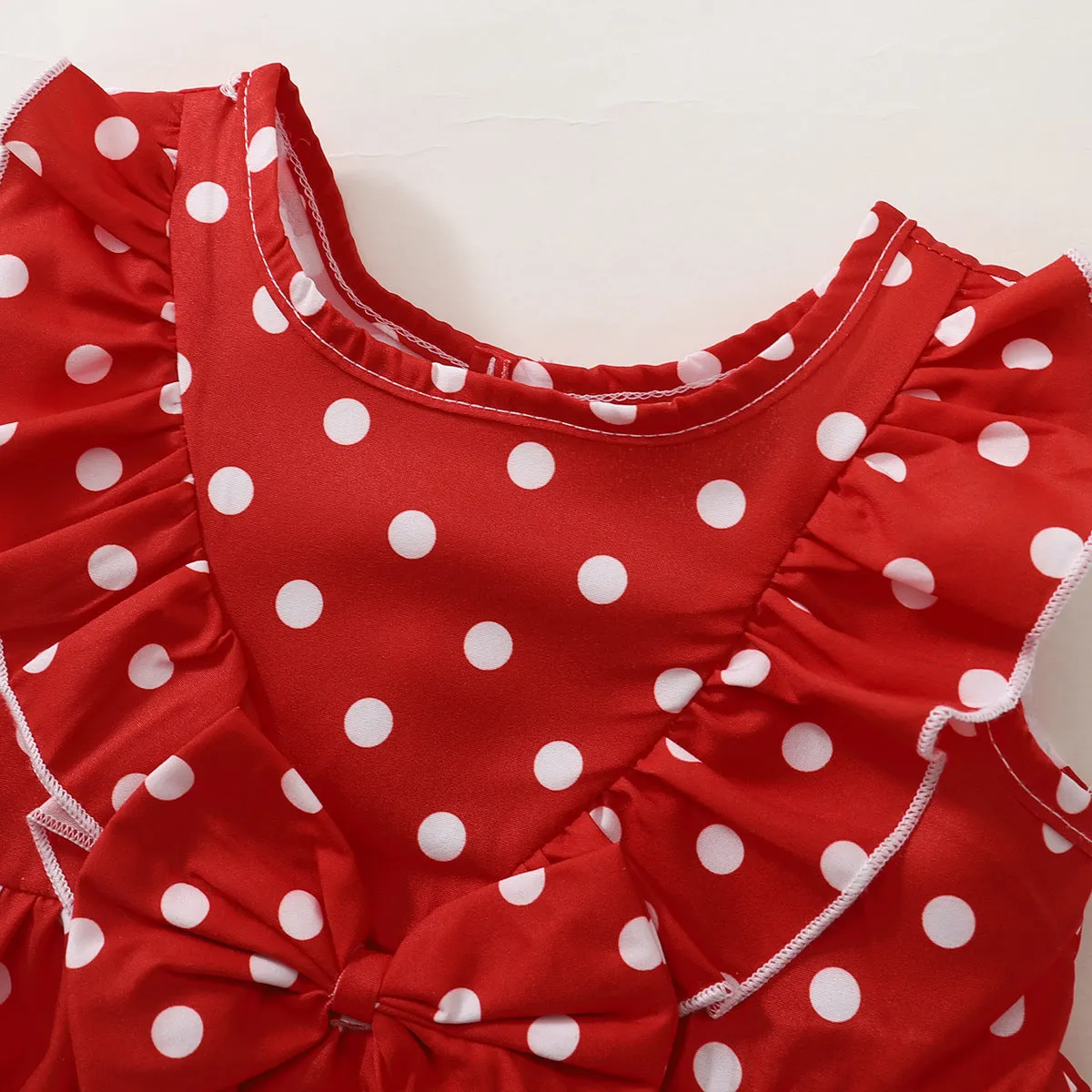 2 Pieces Set Baby Kid Girls Polka dots Tops And Ripped Shorts