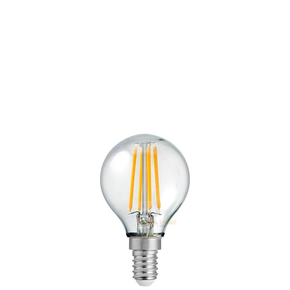 4W Fancy Round LED Bulb E14 Clear in Warm White