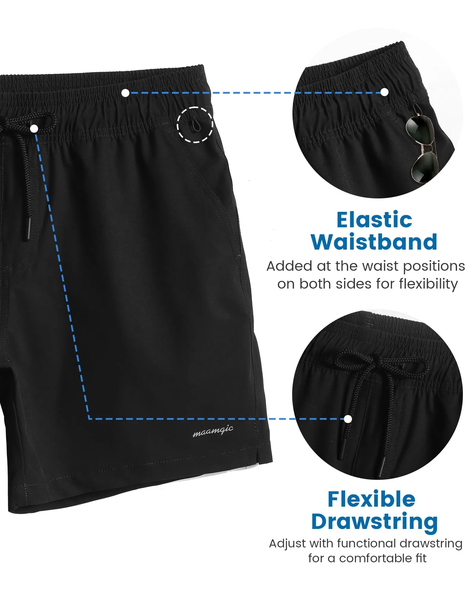 5.5 Inch Inseam Amphibious Gym Swim Sport Shorts