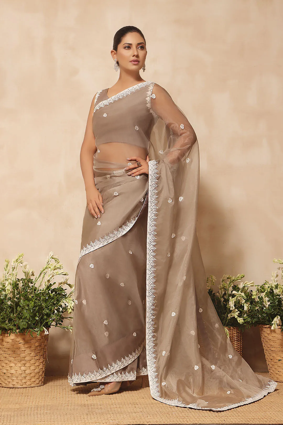 Aari Embrooidered Organza Saree | NIKHAAR | SR202284