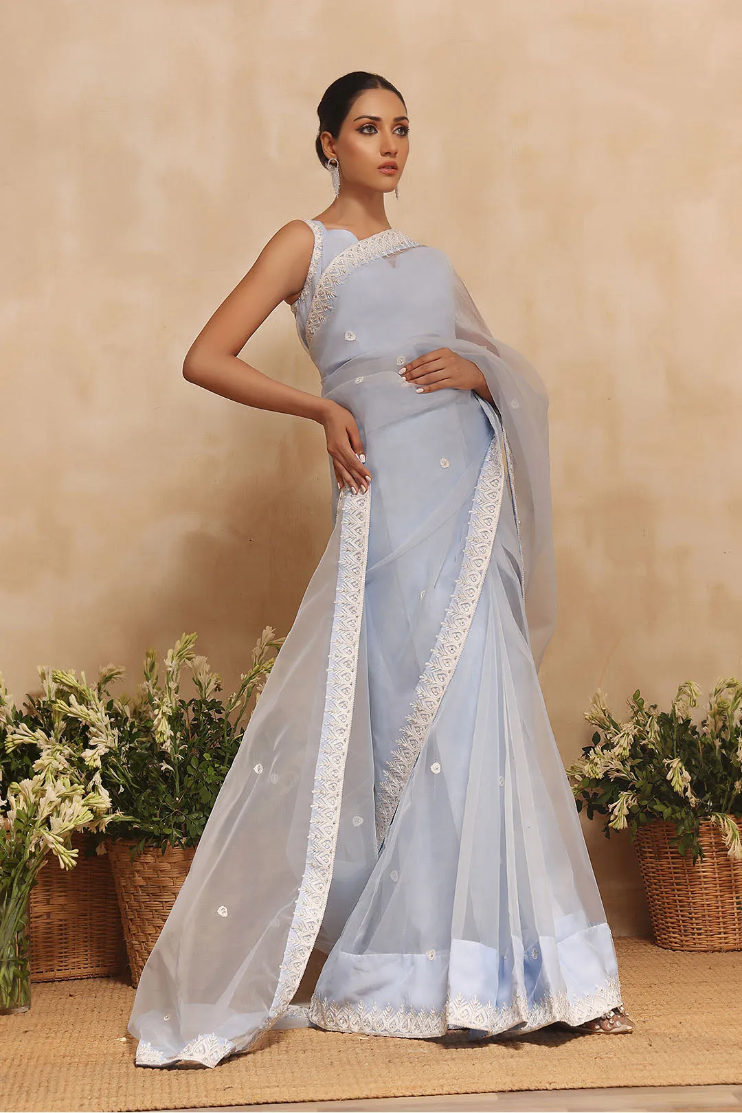 Aari Embrooidered Organza Saree | NIKHAAR | SR202284