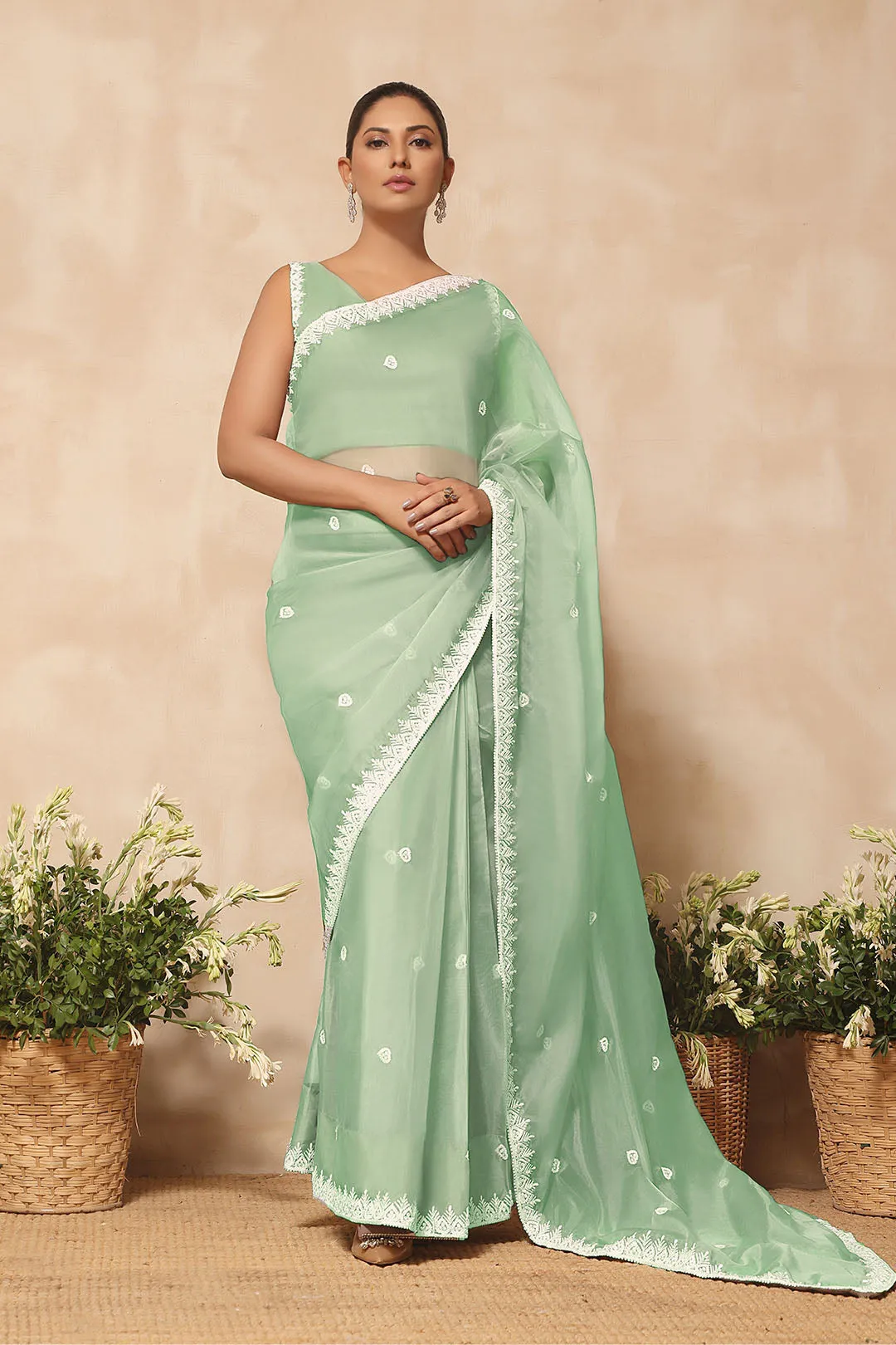 Aari Embrooidered Organza Saree | NIKHAAR | SR202284