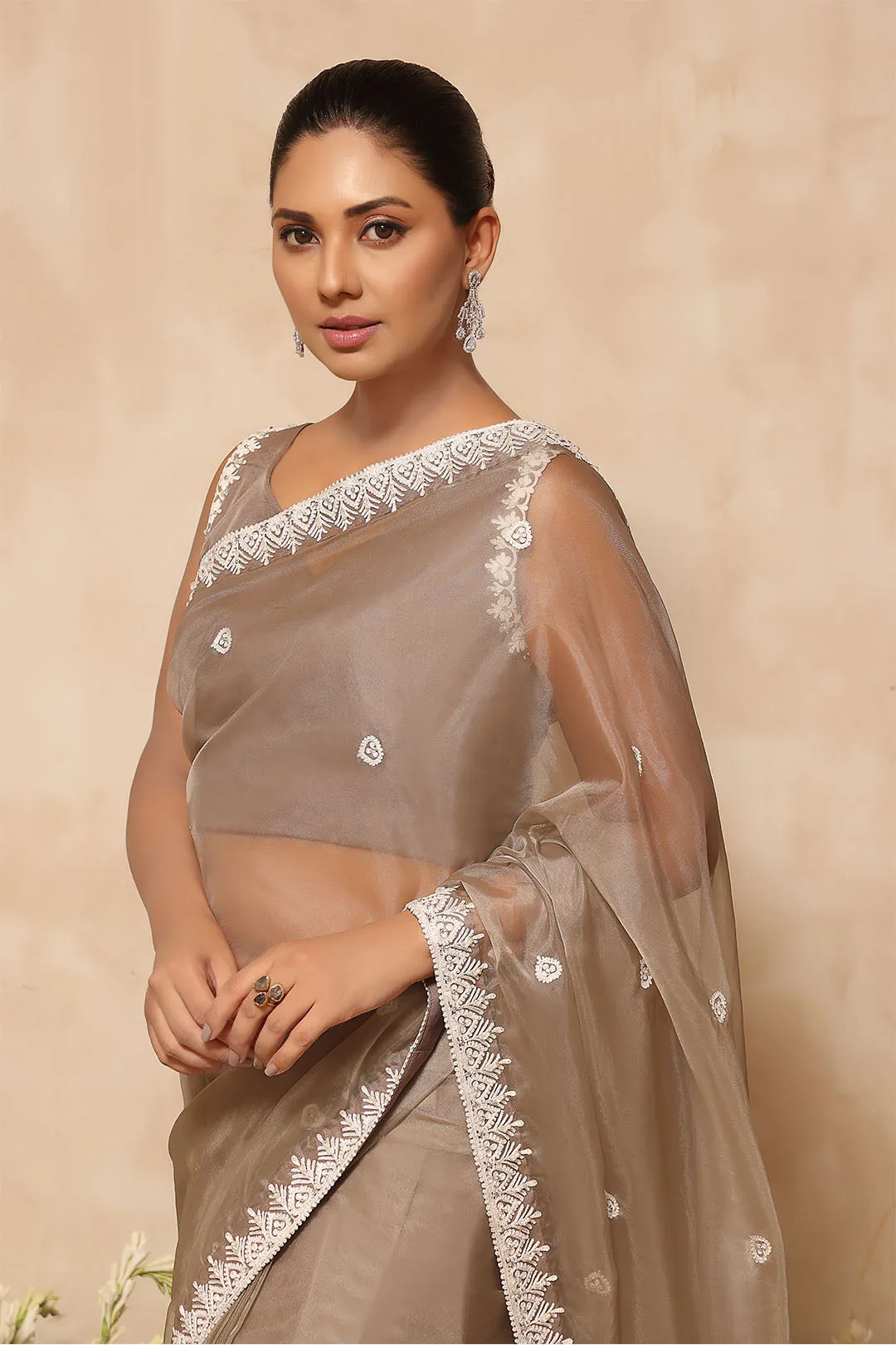 Aari Embrooidered Organza Saree | NIKHAAR | SR202284