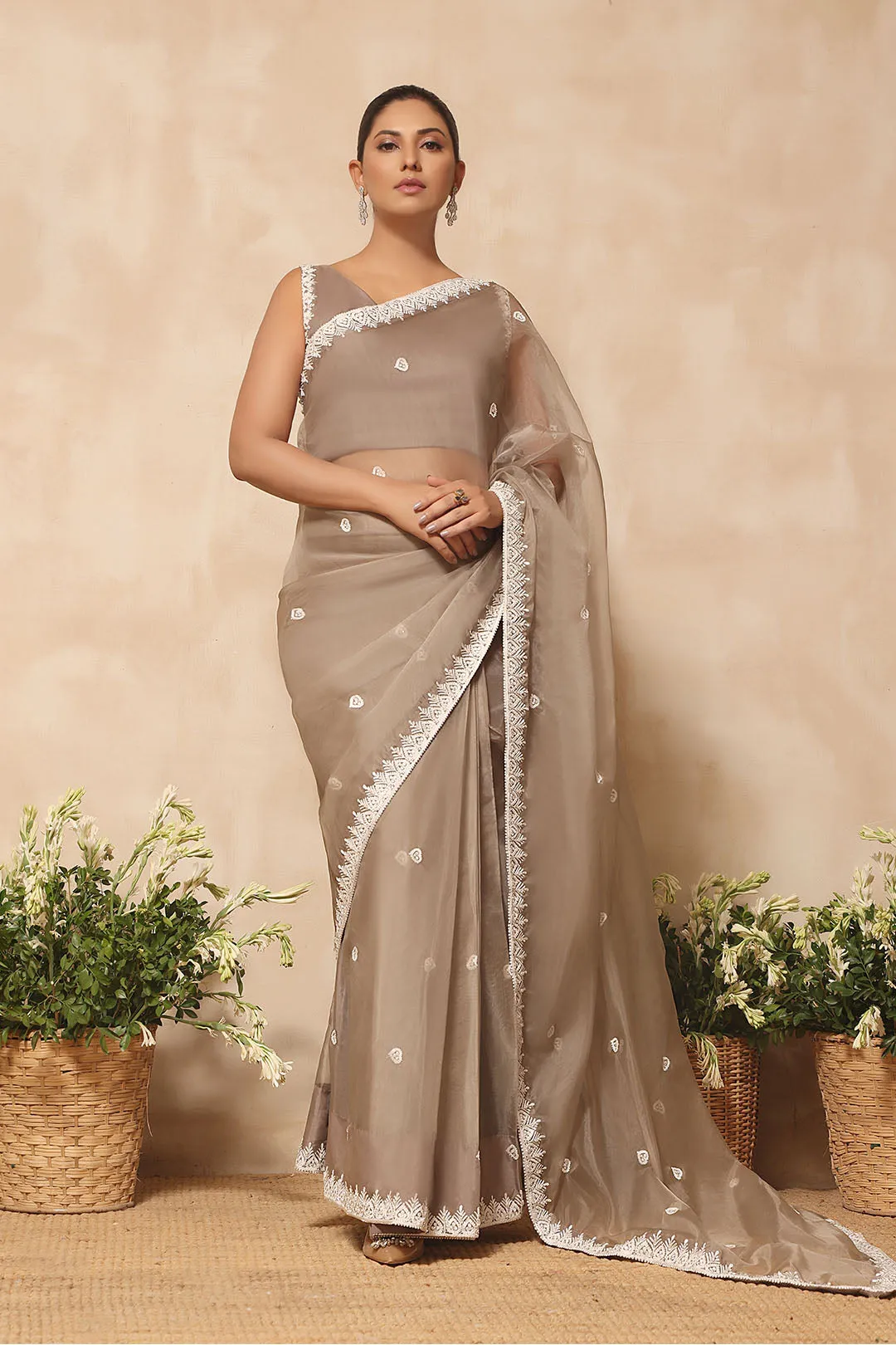 Aari Embrooidered Organza Saree | NIKHAAR | SR202284