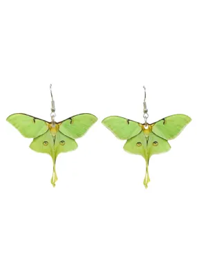 Acrylic Luna Moth Statement Earrings