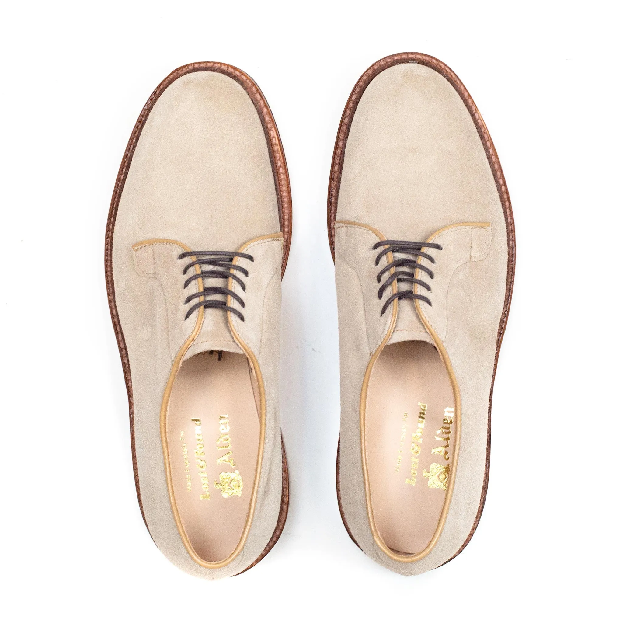 Alden Plain Toe Blucher Milkshake Suede