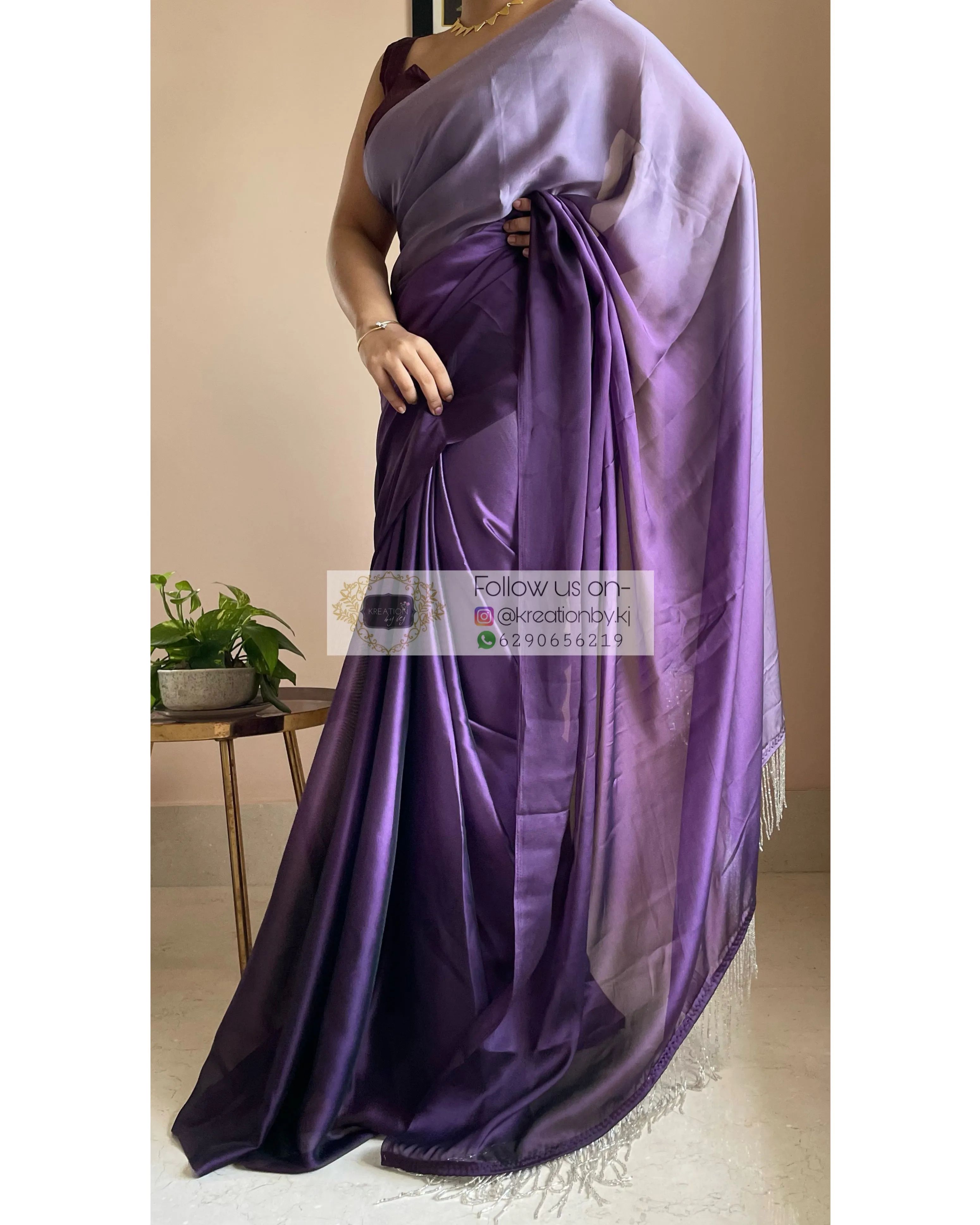 Amethyst Ombré Georgette Saree