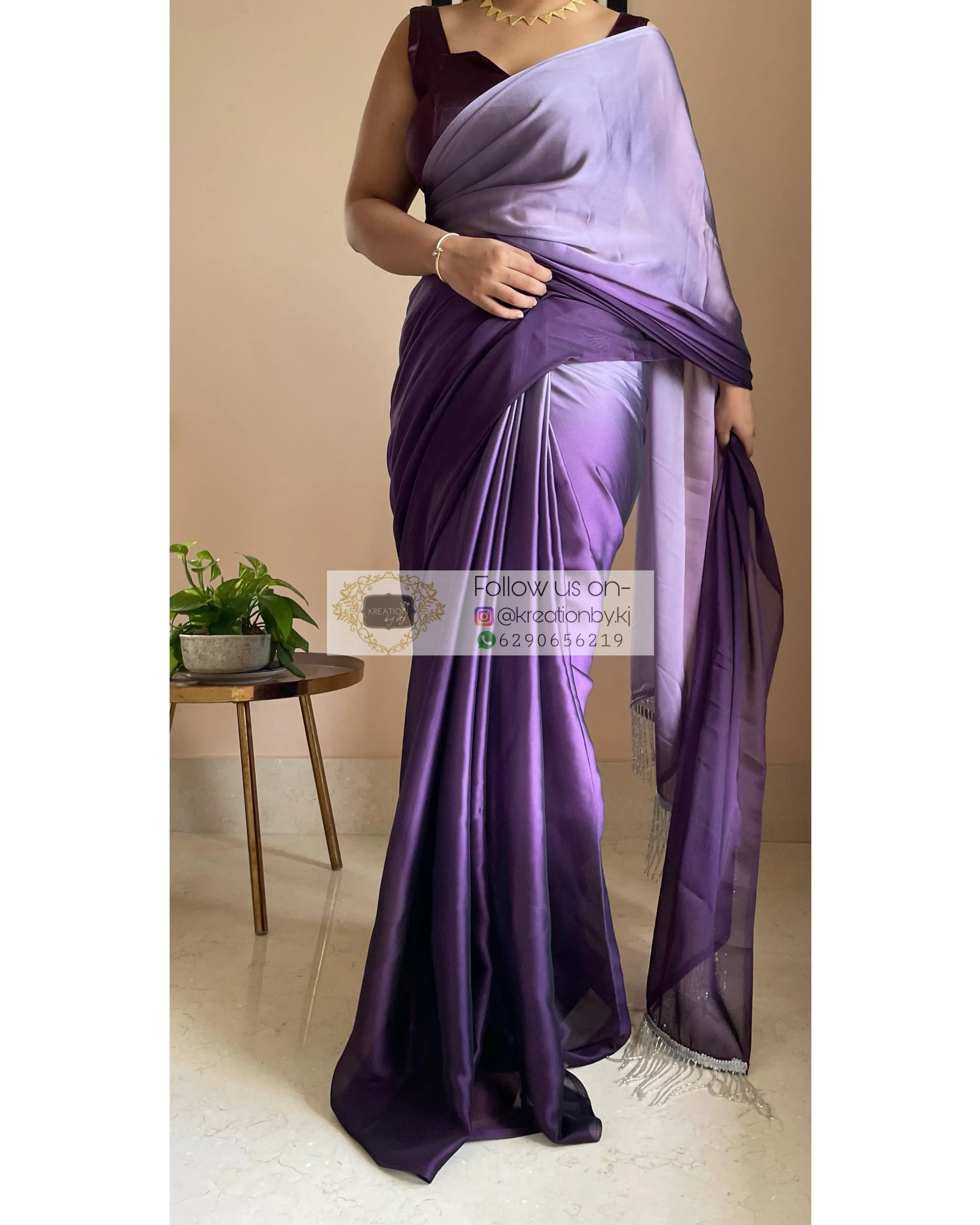 Amethyst Ombré Georgette Saree