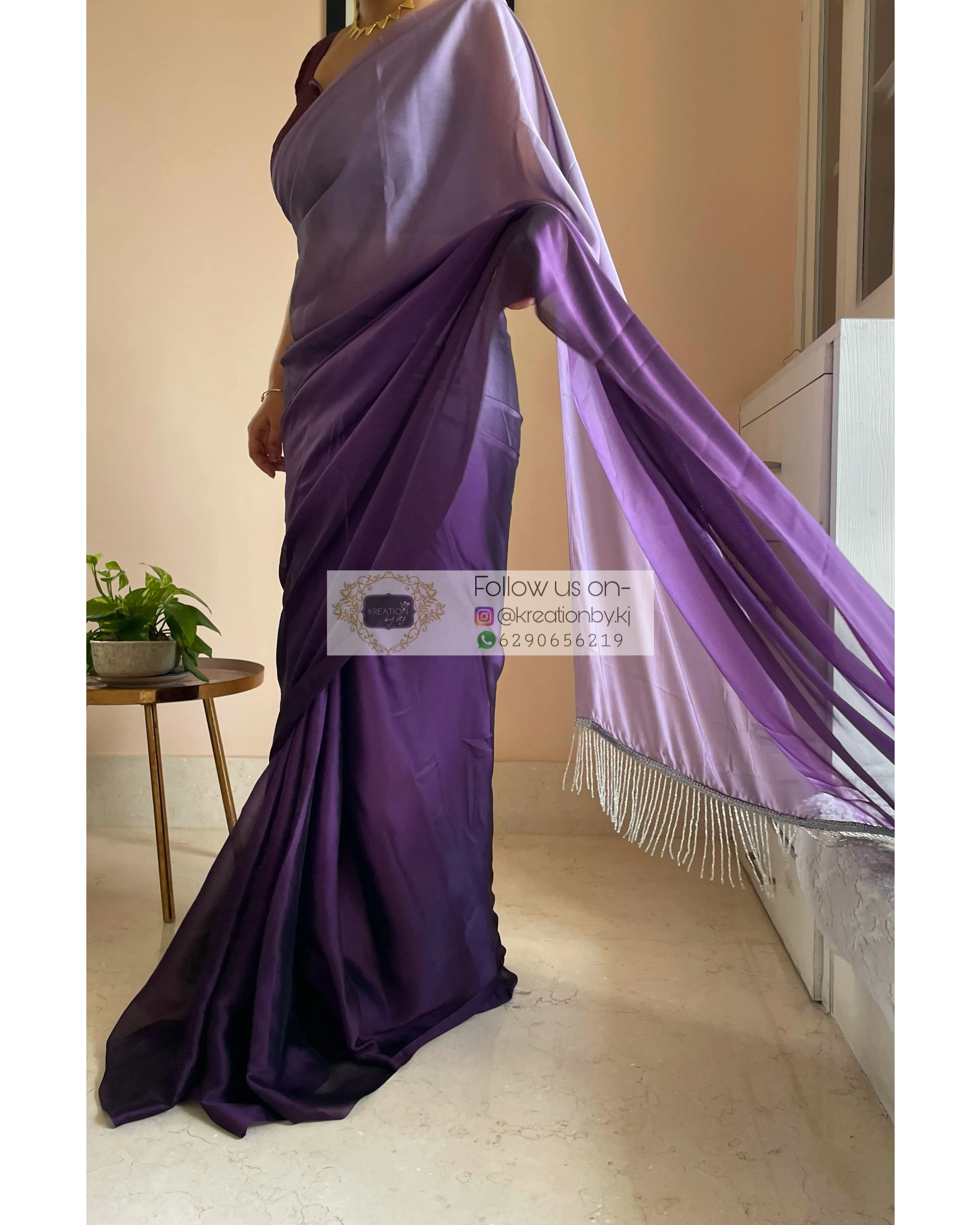 Amethyst Ombré Georgette Saree