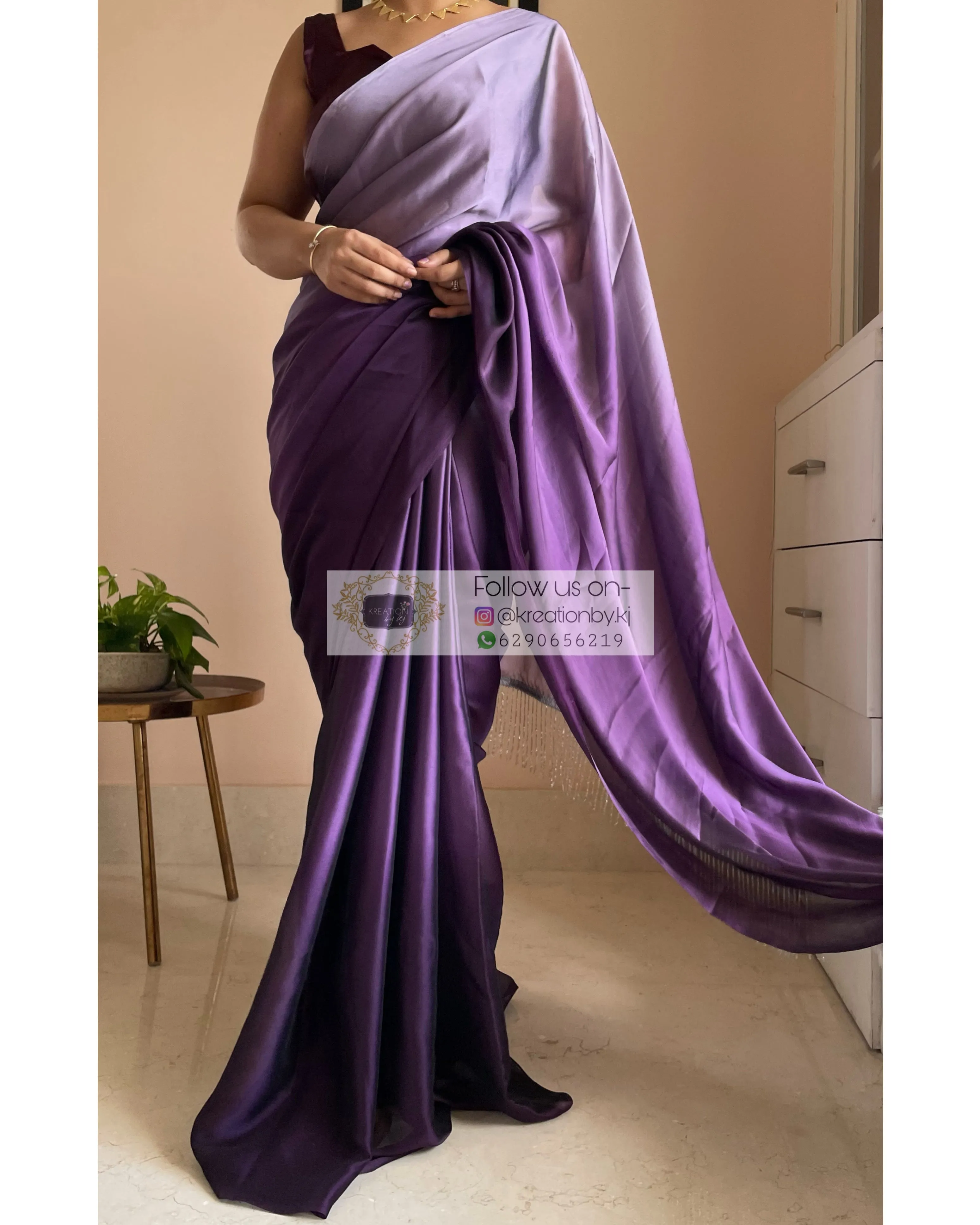 Amethyst Ombré Georgette Saree