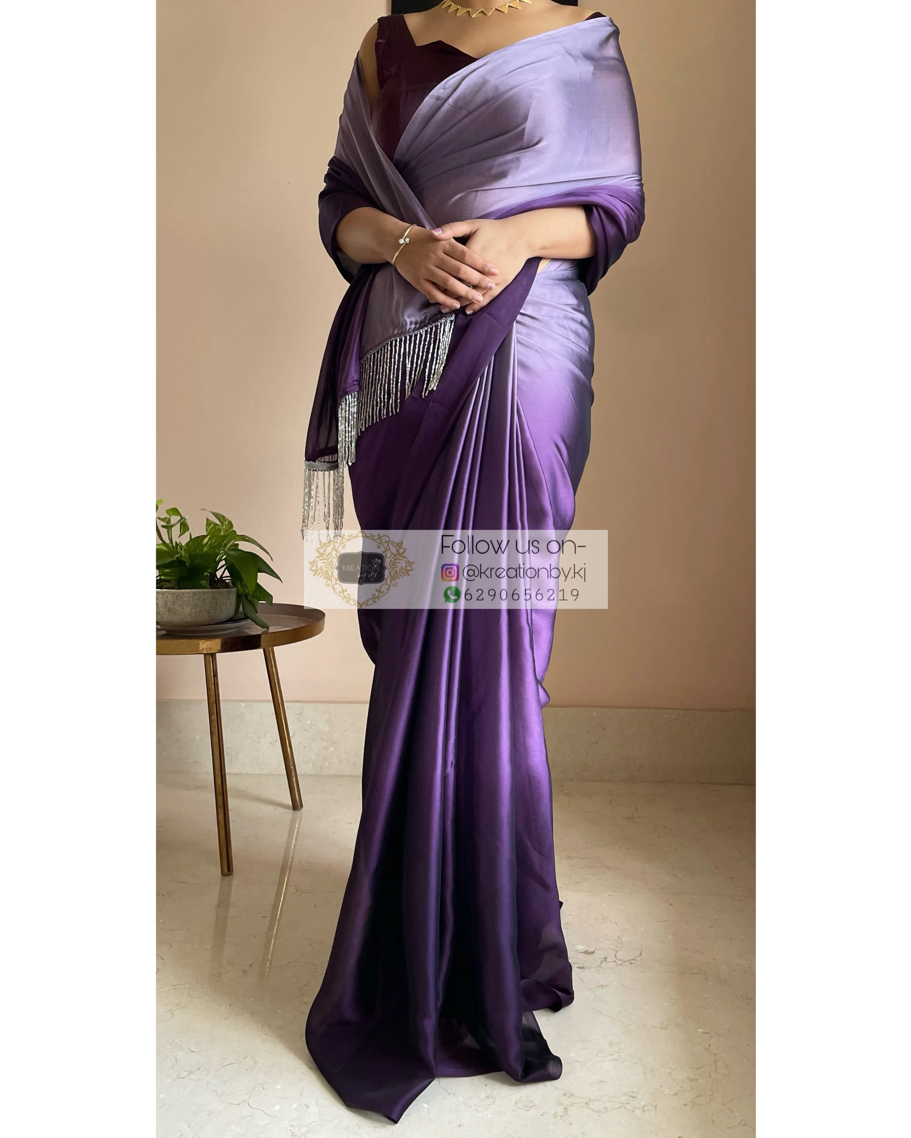 Amethyst Ombré Georgette Saree