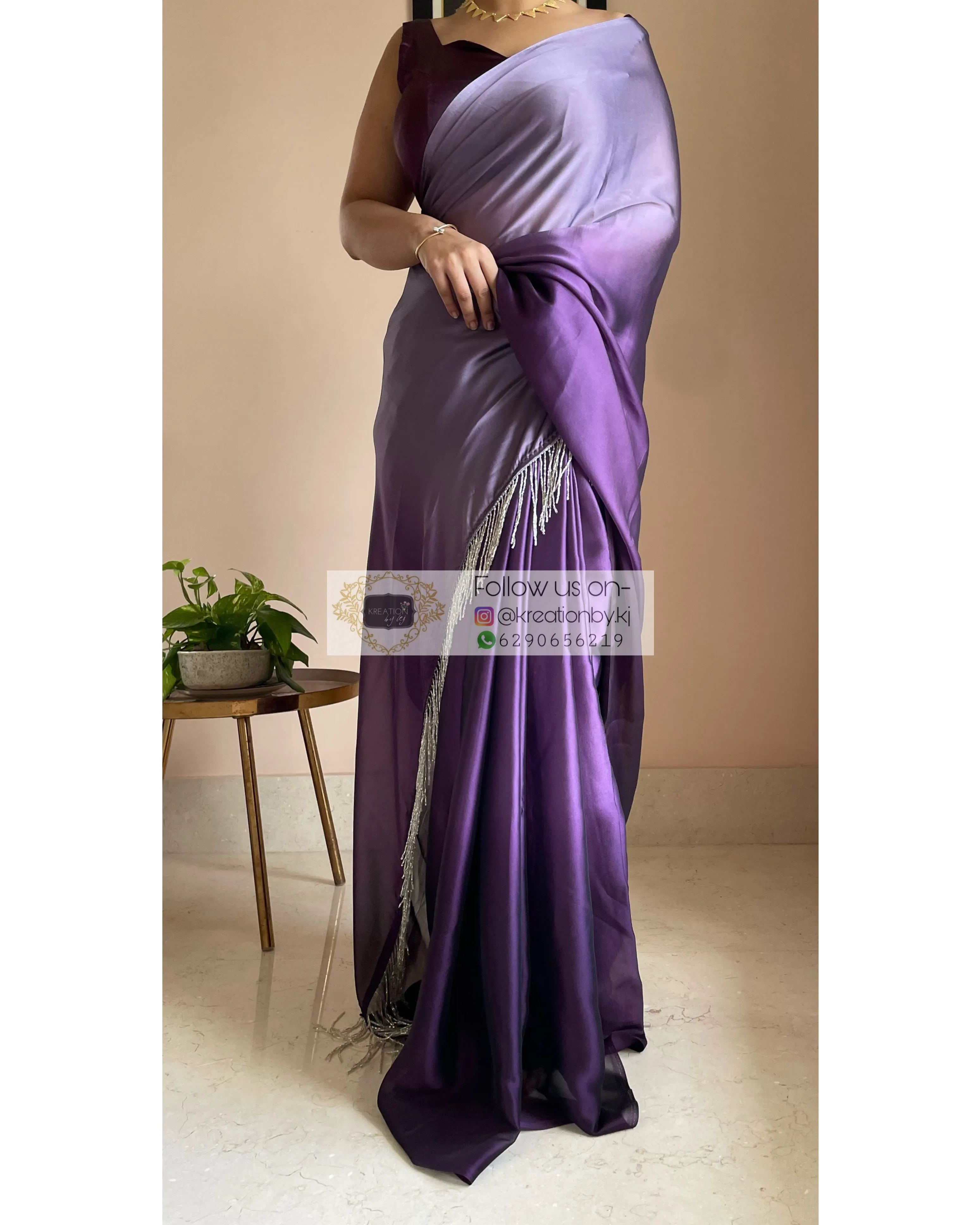 Amethyst Ombré Georgette Saree