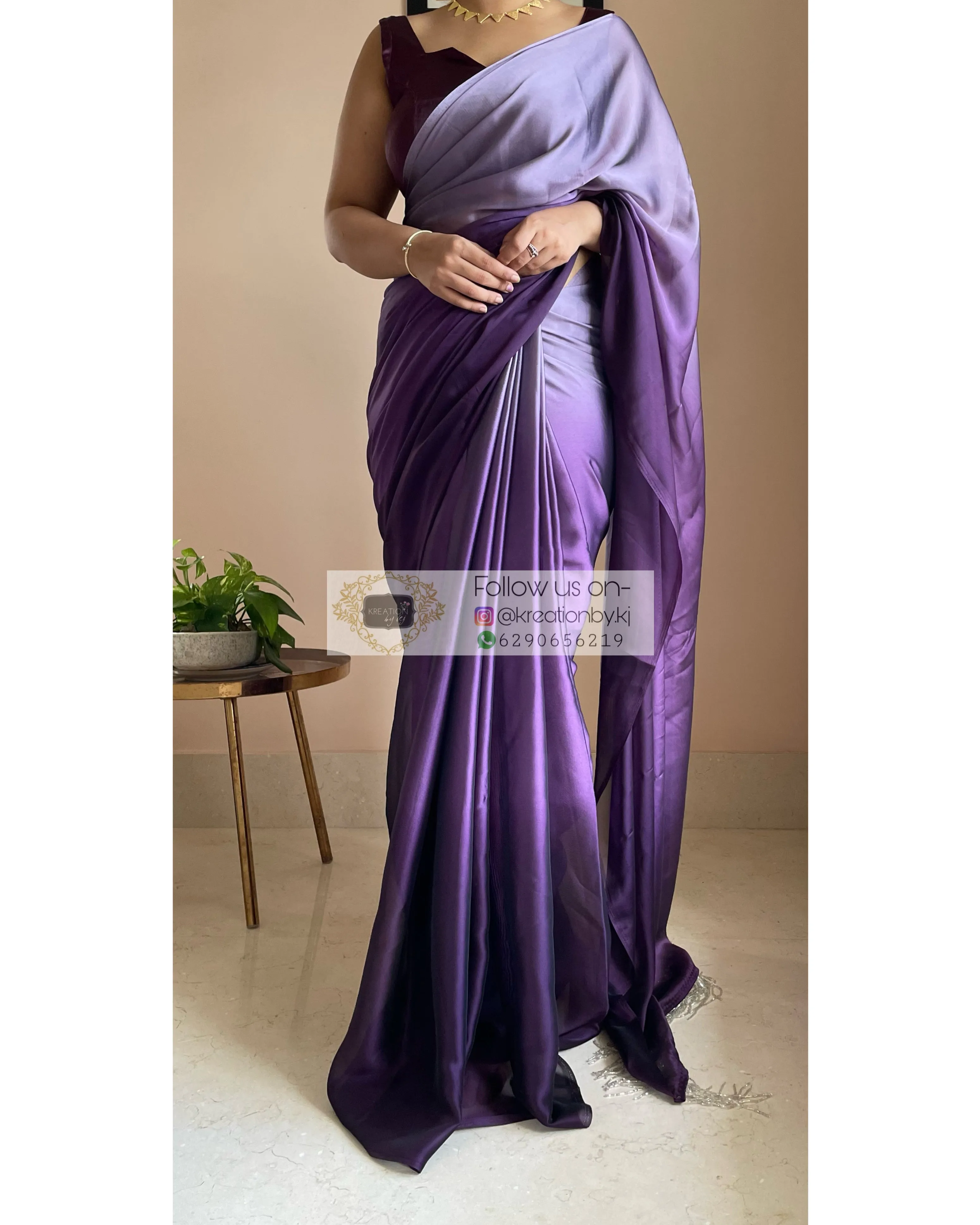 Amethyst Ombré Georgette Saree