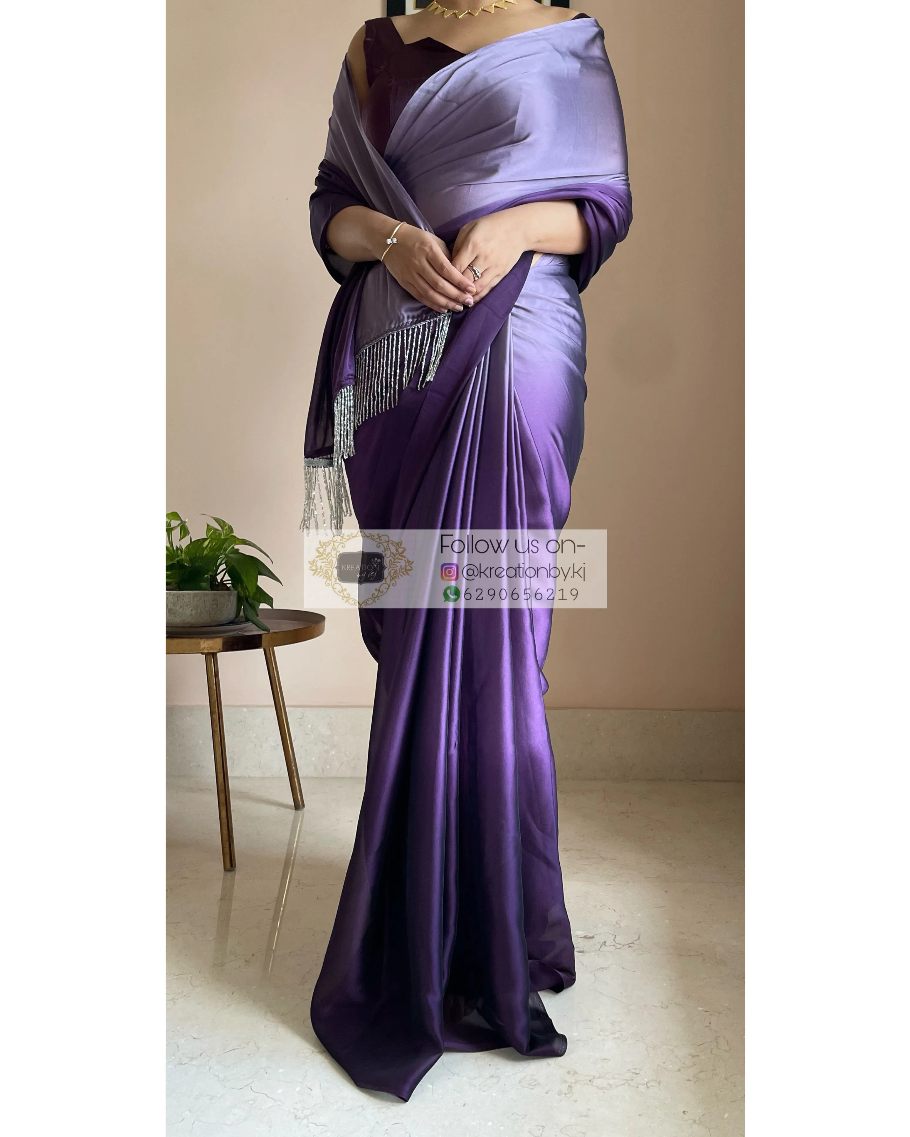 Amethyst Ombré Georgette Saree