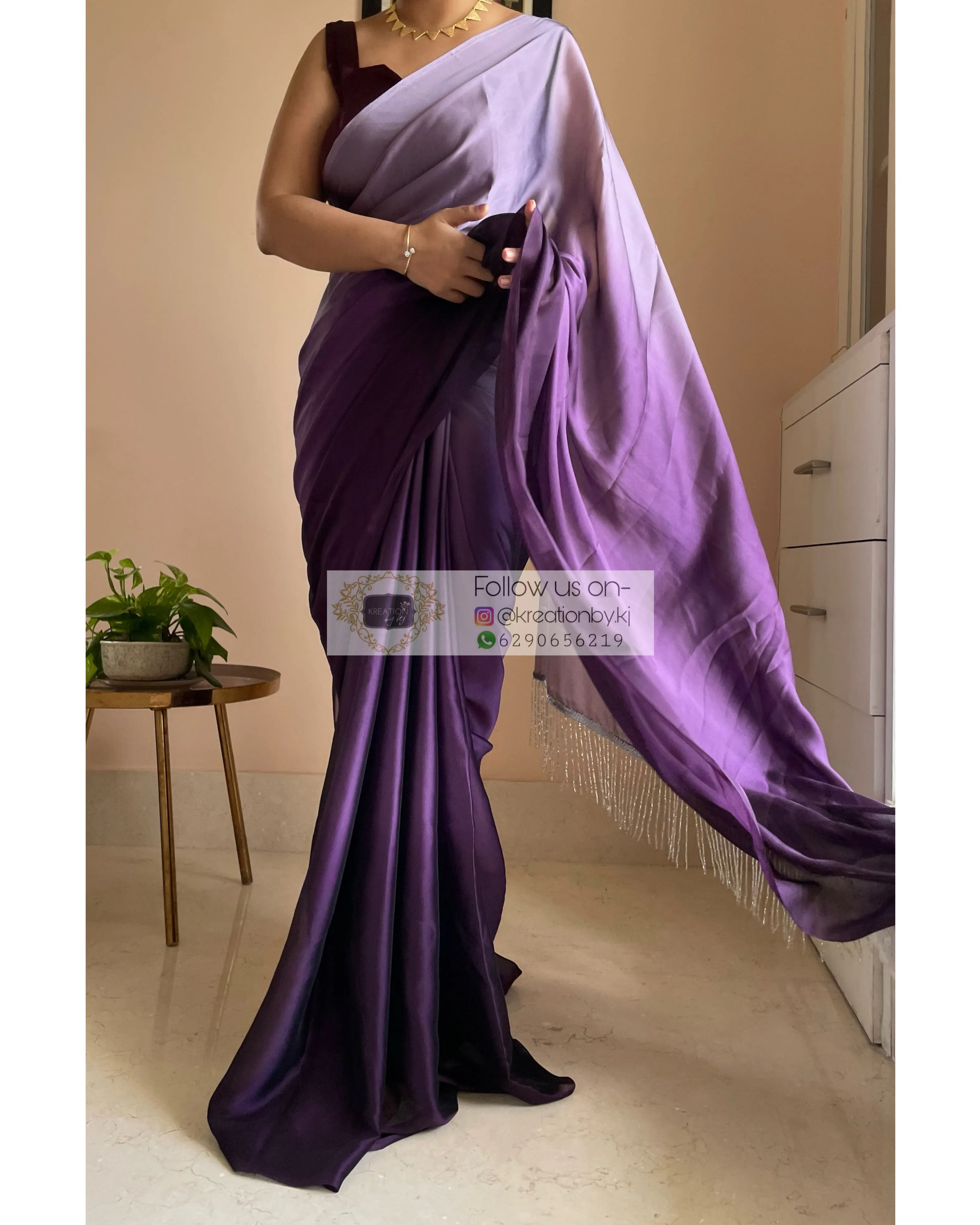 Amethyst Ombré Georgette Saree