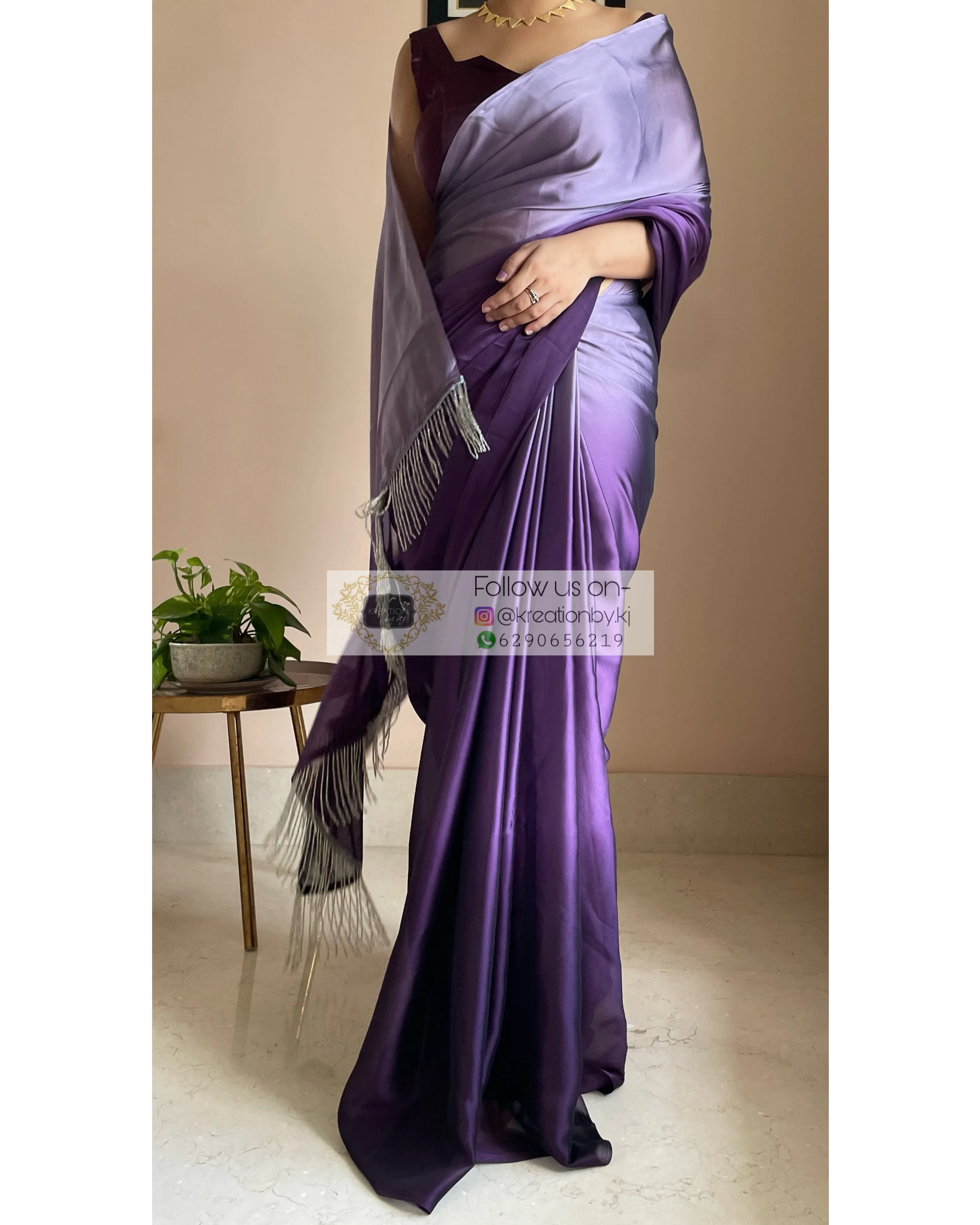 Amethyst Ombré Georgette Saree