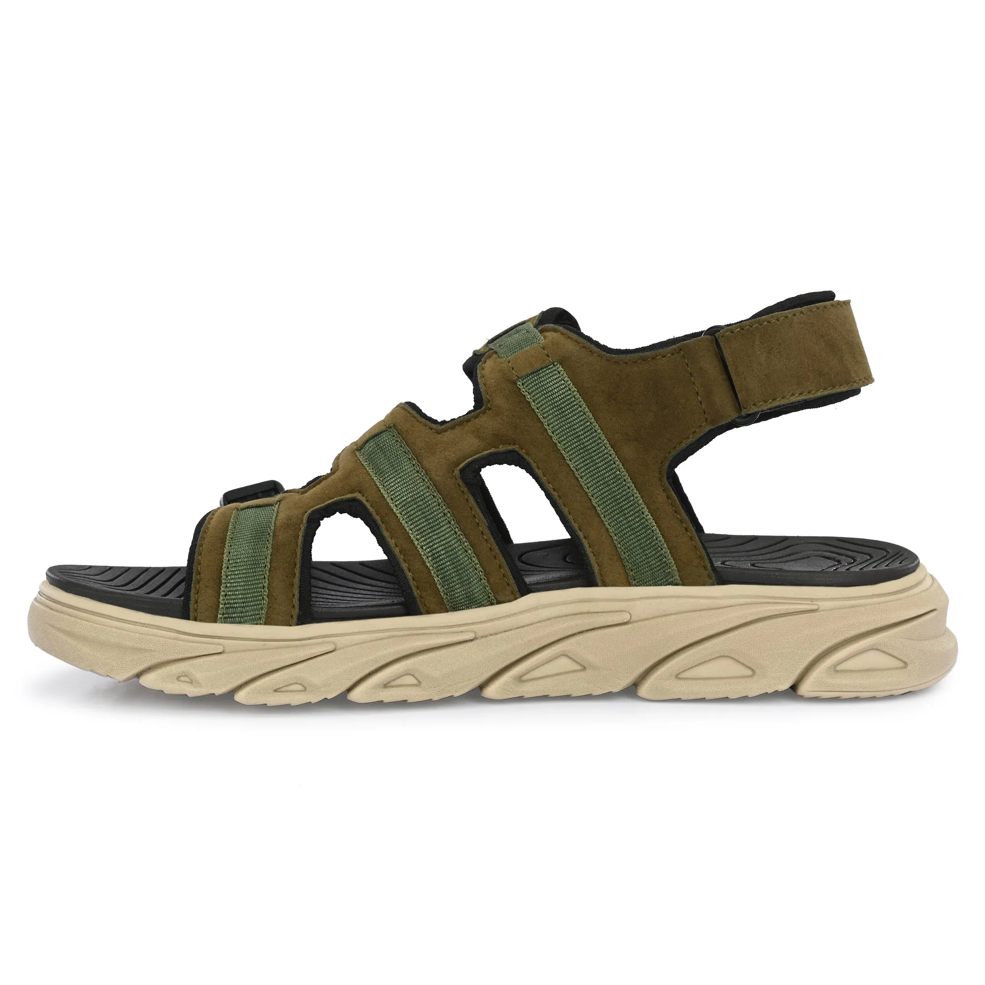 Attitudist Unisex Handcrafted Olive Casual Sandal