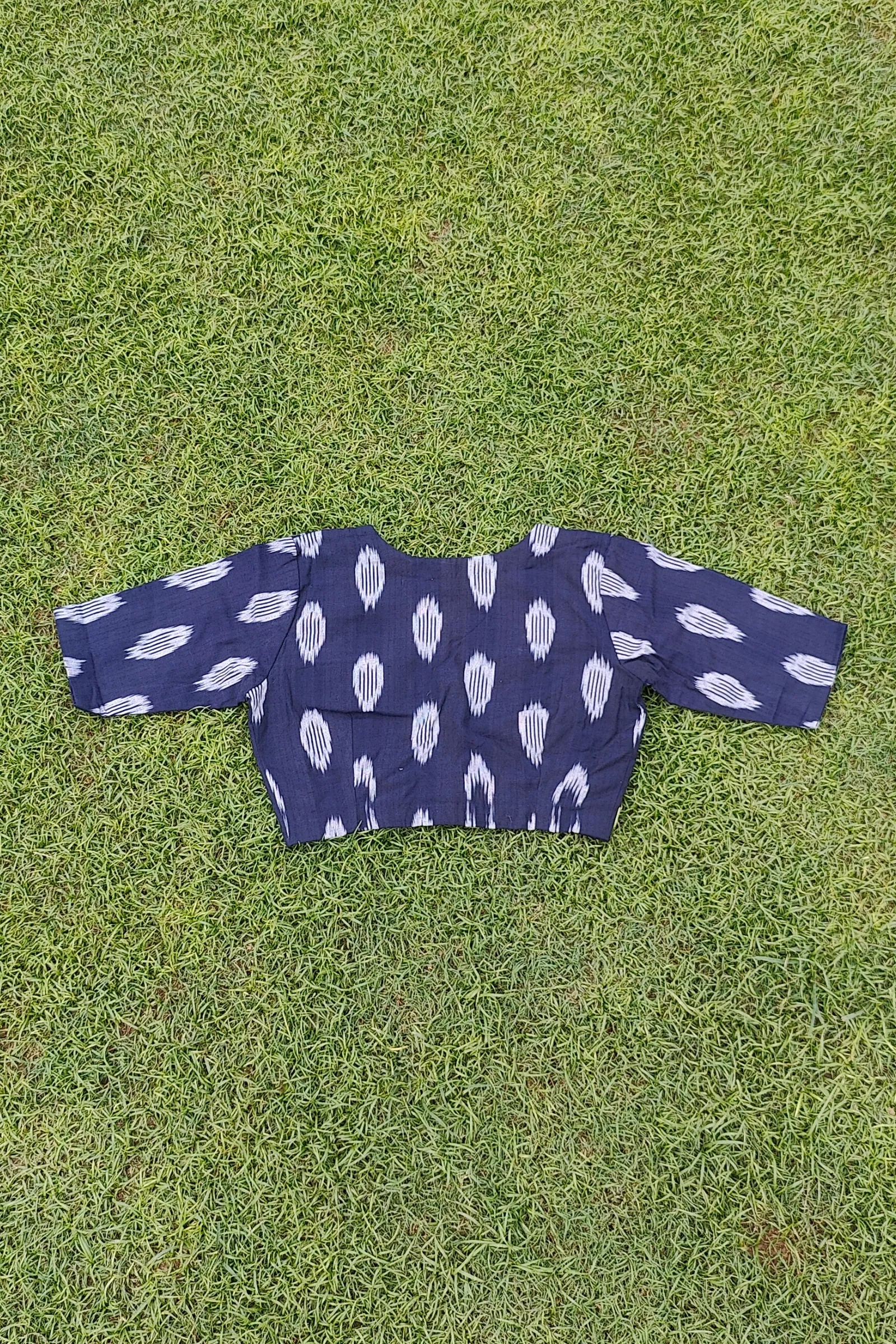 Azure Cotton Ikkat Blouse