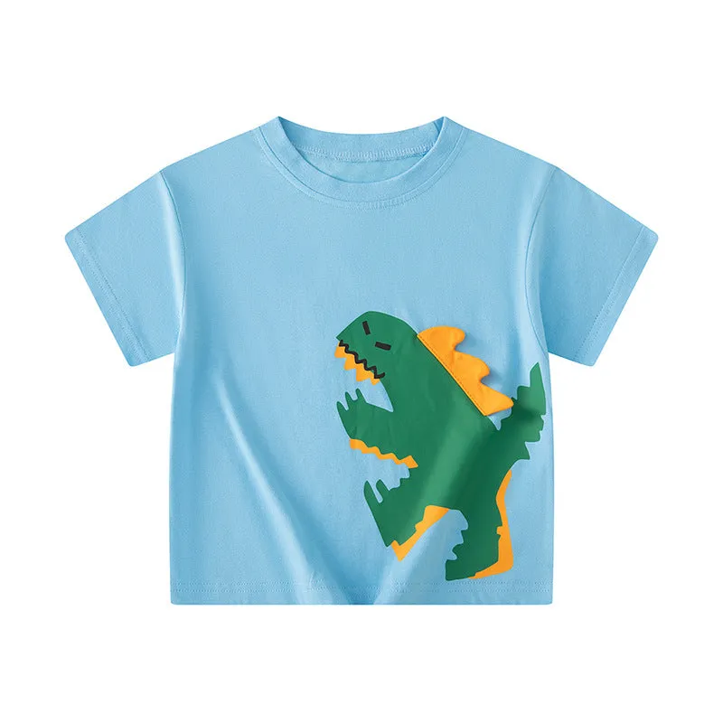 Baby Kid Boys Dinosaur Cartoon Print Tops Wholesale 240409271