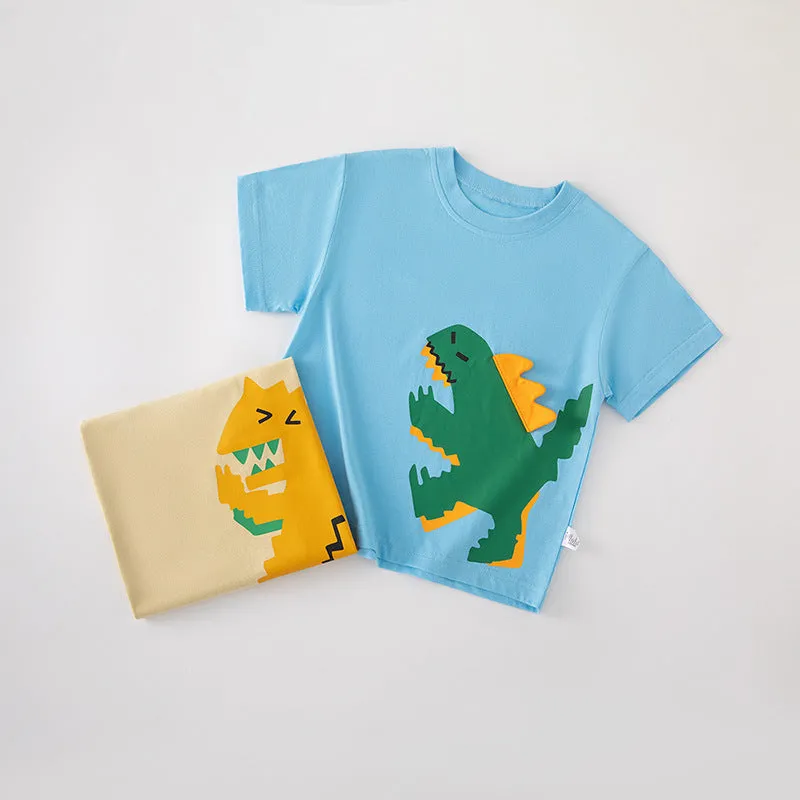 Baby Kid Boys Dinosaur Cartoon Print Tops Wholesale 240409271