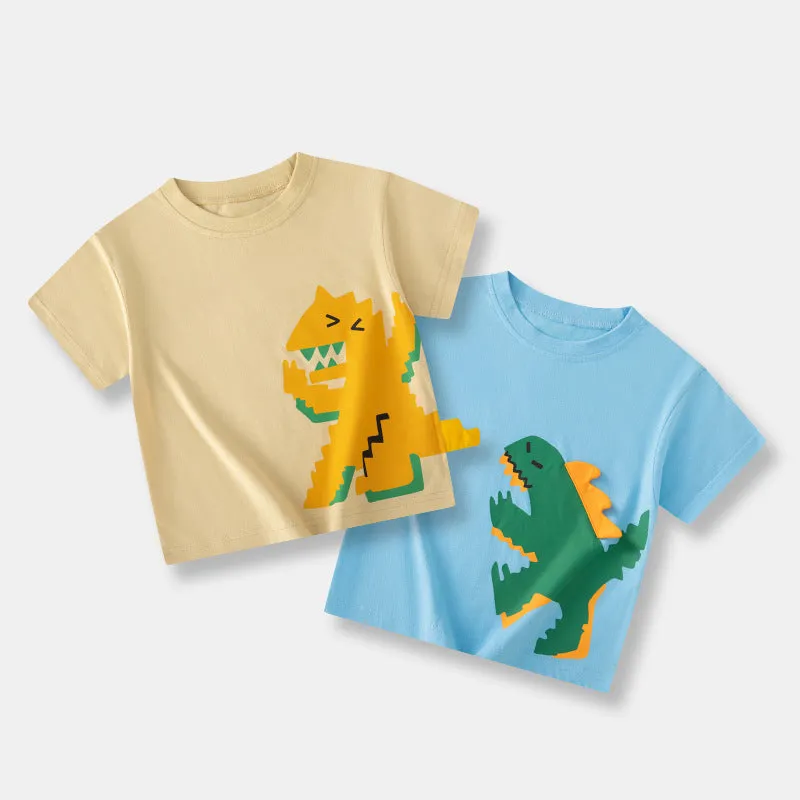 Baby Kid Boys Dinosaur Cartoon Print Tops Wholesale 240409271