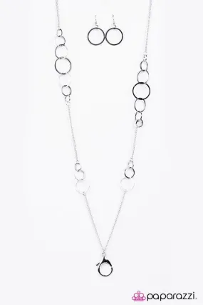 Back To Work Black & Silver Lanyard Necklace - Paparazzi Accessories