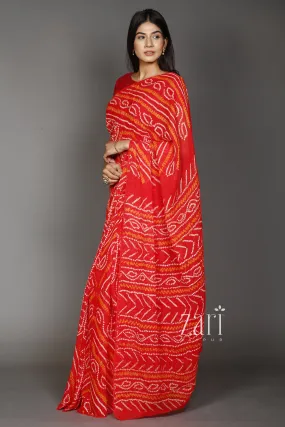 Bandhej Chinon Saree