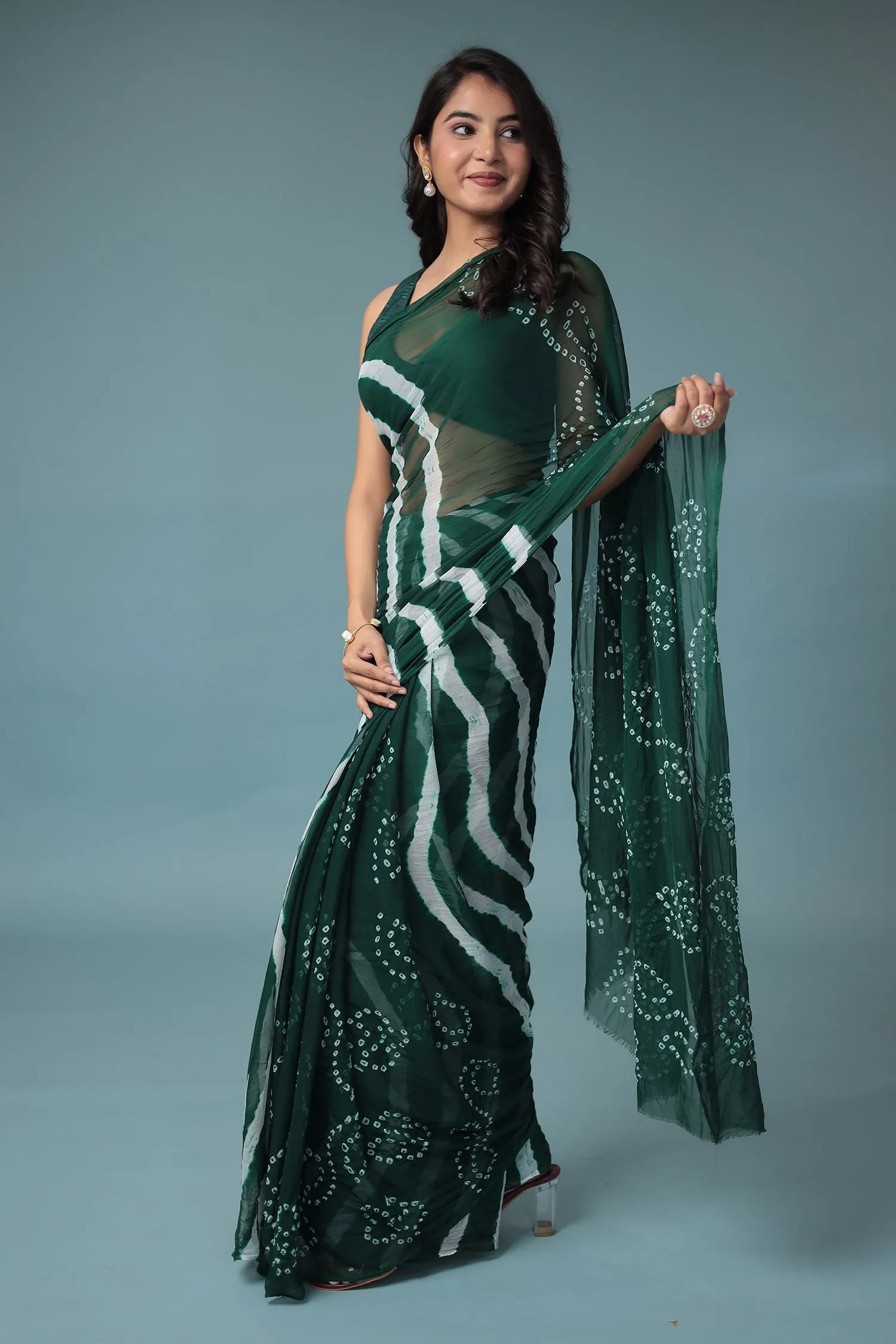 Bandhej, Leheriya Chiffon Saree