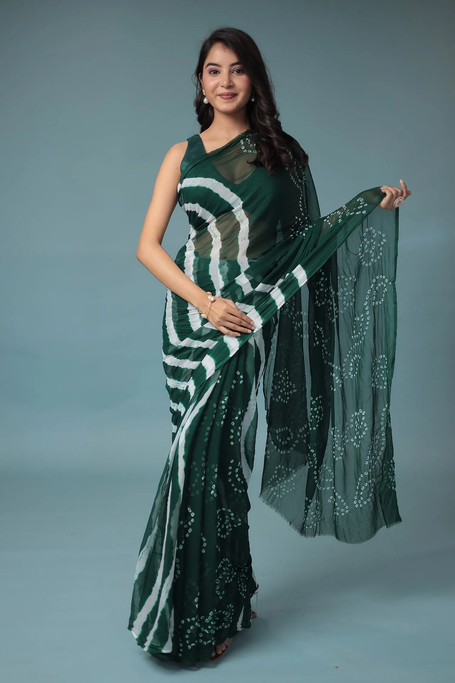 Bandhej, Leheriya Chiffon Saree