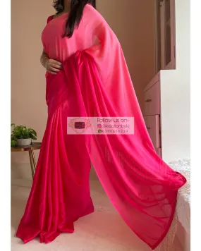 Barbie Pink Ombré Saree