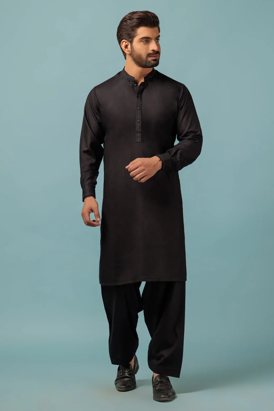 BLACK-BLENDED-KURTA SHALWAR - (KSRW23-037)