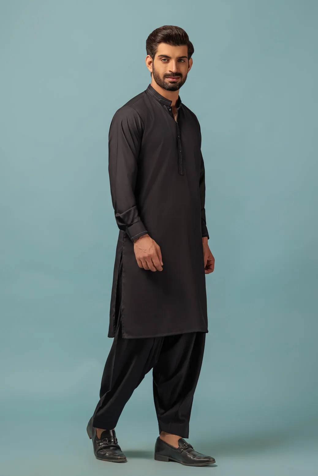 BLACK-BLENDED-KURTA SHALWAR - (KSRW23-037)