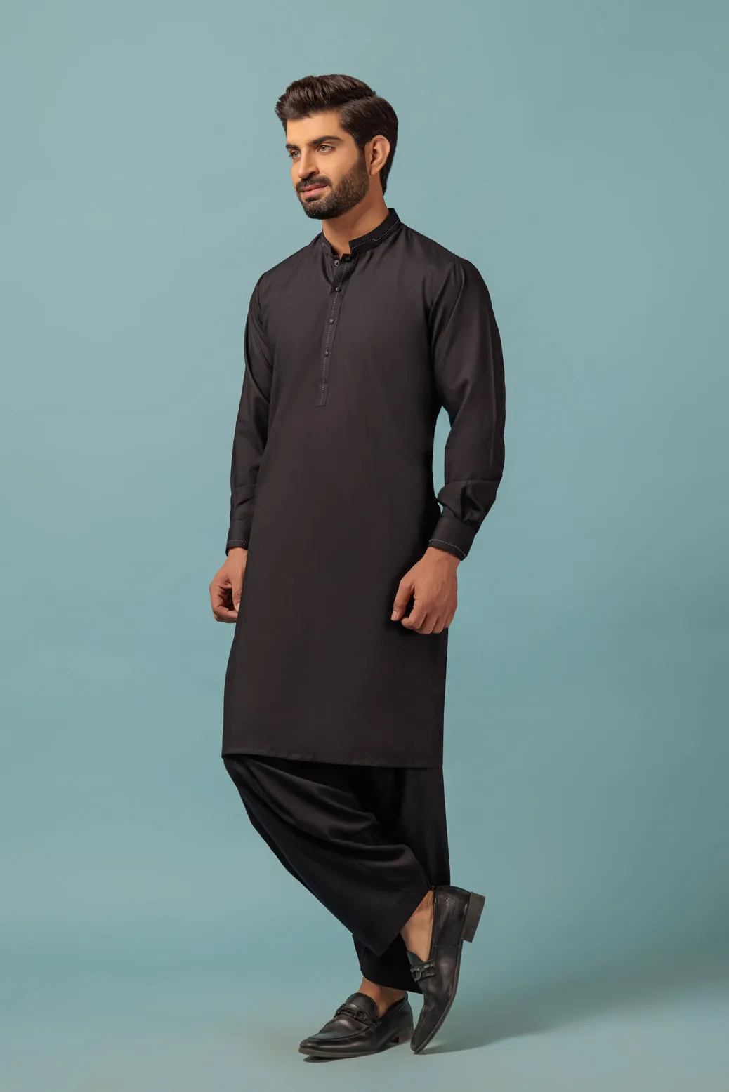 BLACK-BLENDED-KURTA SHALWAR - (KSRW23-037)