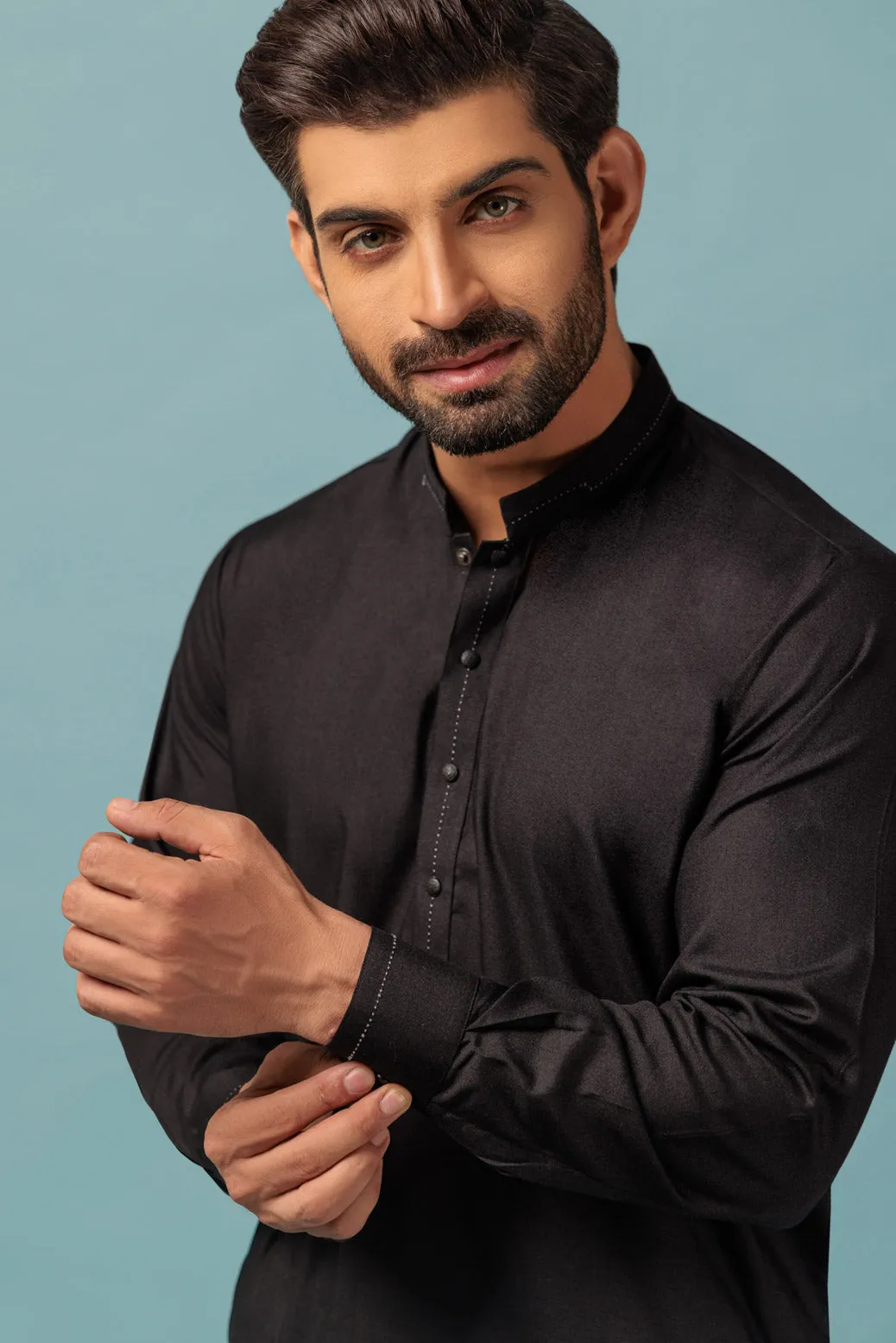 BLACK-BLENDED-KURTA SHALWAR - (KSRW23-037)