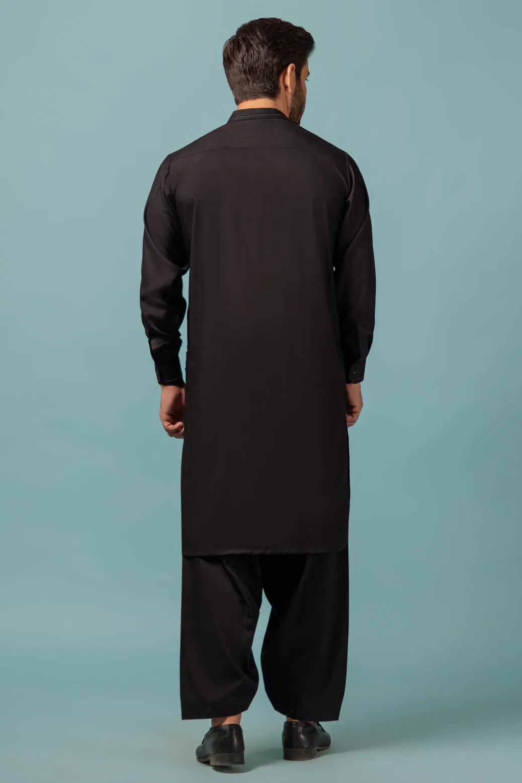 BLACK-BLENDED-KURTA SHALWAR - (KSRW23-037)