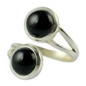 Black Onyx Round 925 Solid Sterling Silver Handmade Ring Size 4-13 US