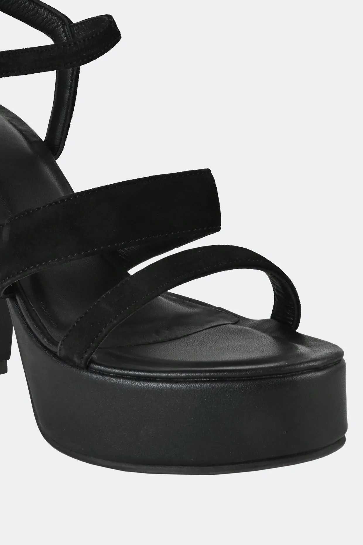 Black Two Strap Platforms For Women