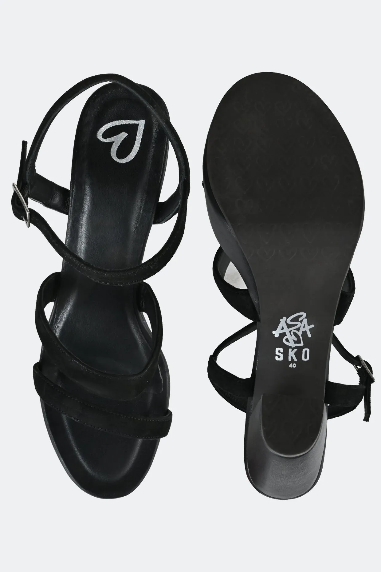 Black Two Strap Platforms For Women