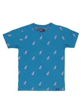 BOY'S AQUA PRINT REGULAR FIT T.SHIRT