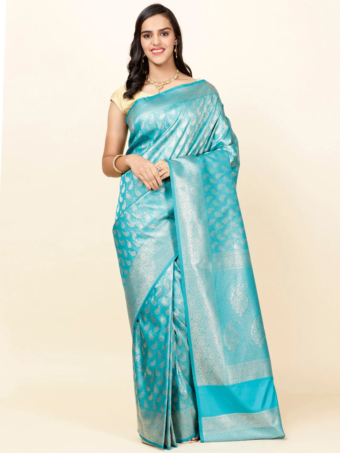 Brocade Zari Jaal Woven Handloom Saree