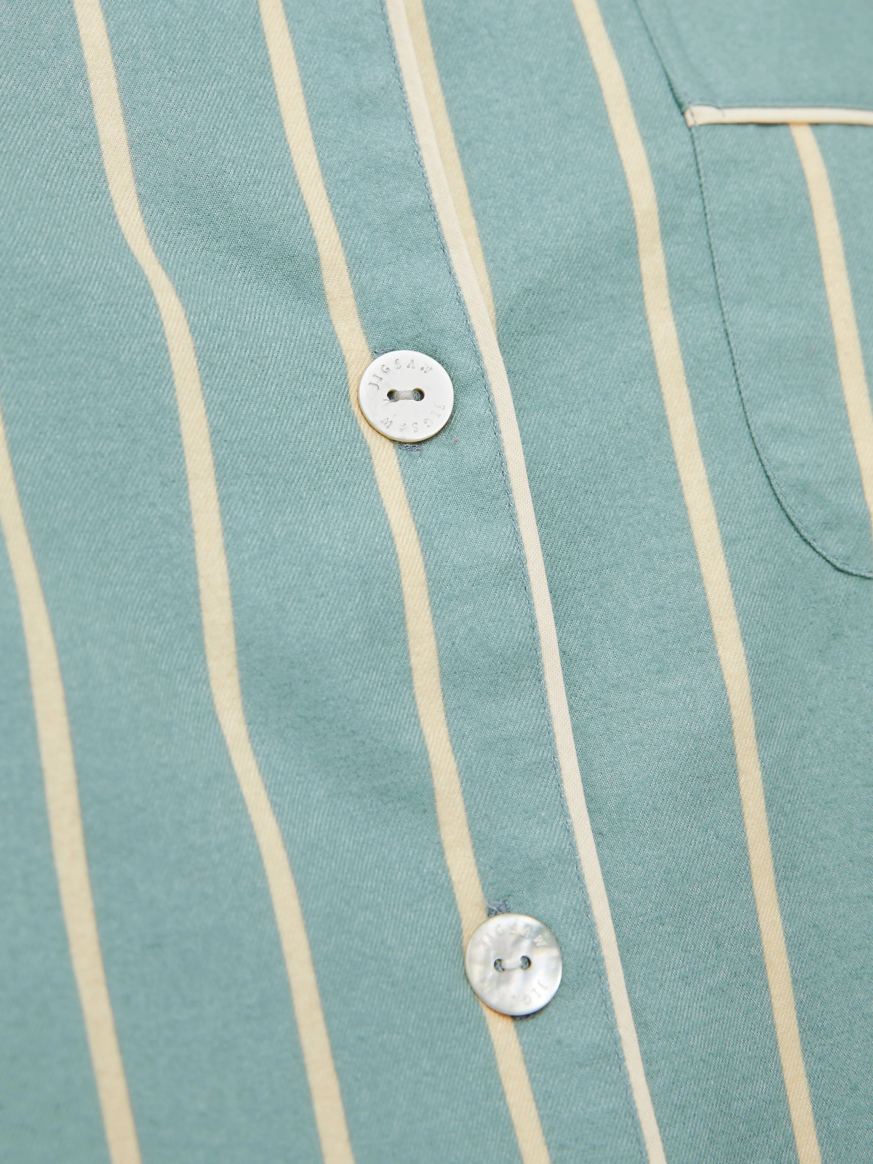 Brushed Twill Stripe Pyjamas | Blue