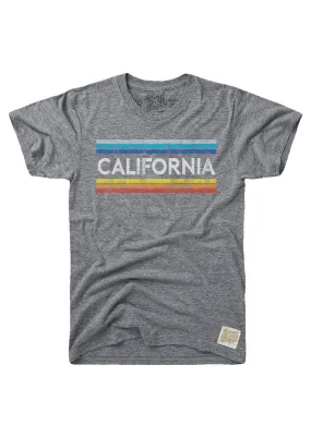 California Vintage Stripe Tee (Heather Grey)