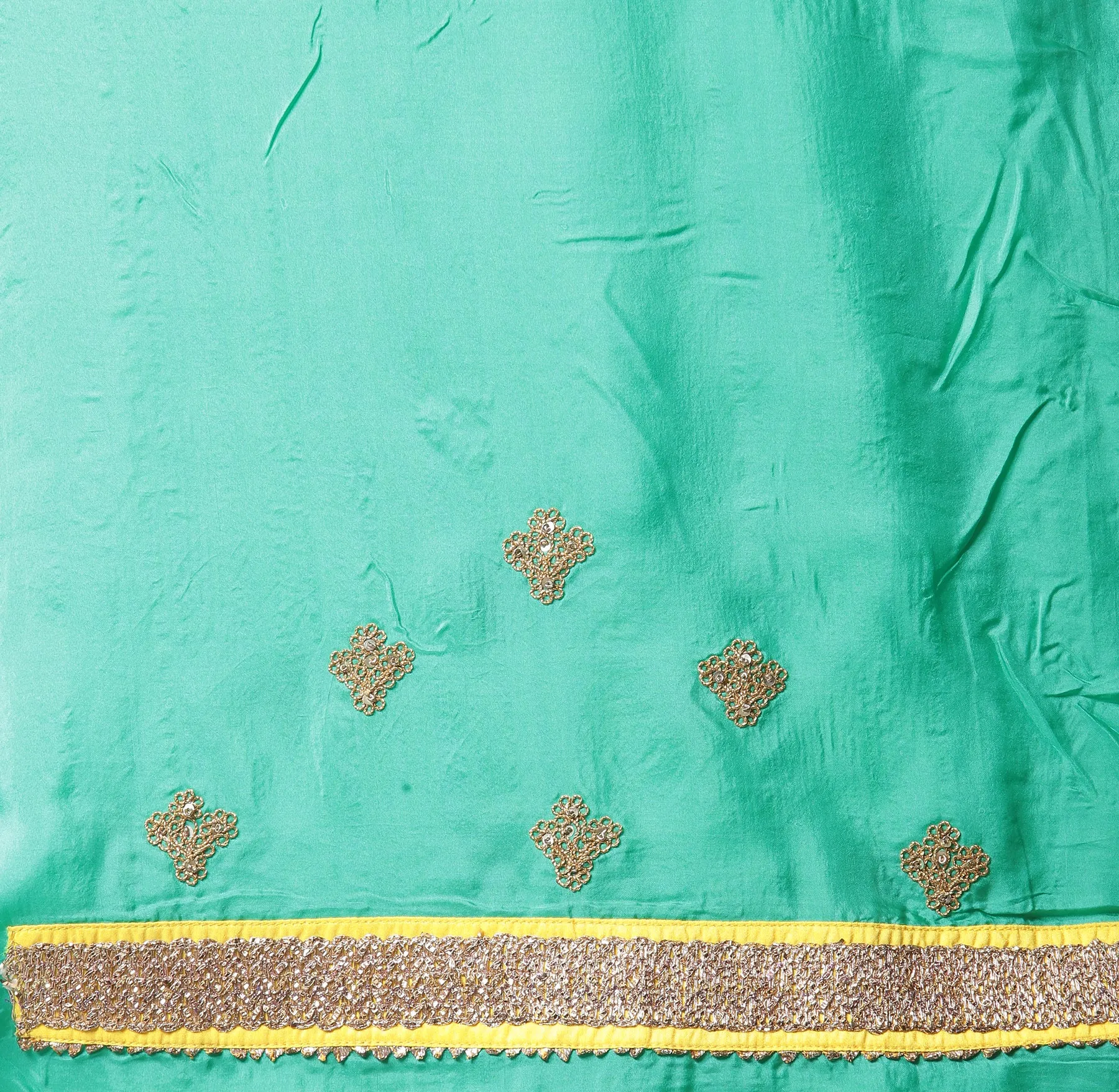 Chiffon  Saree with Aari, Gota Patti, Sequins work.