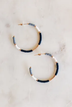 City Girl Disc Hoop Earrings in Black