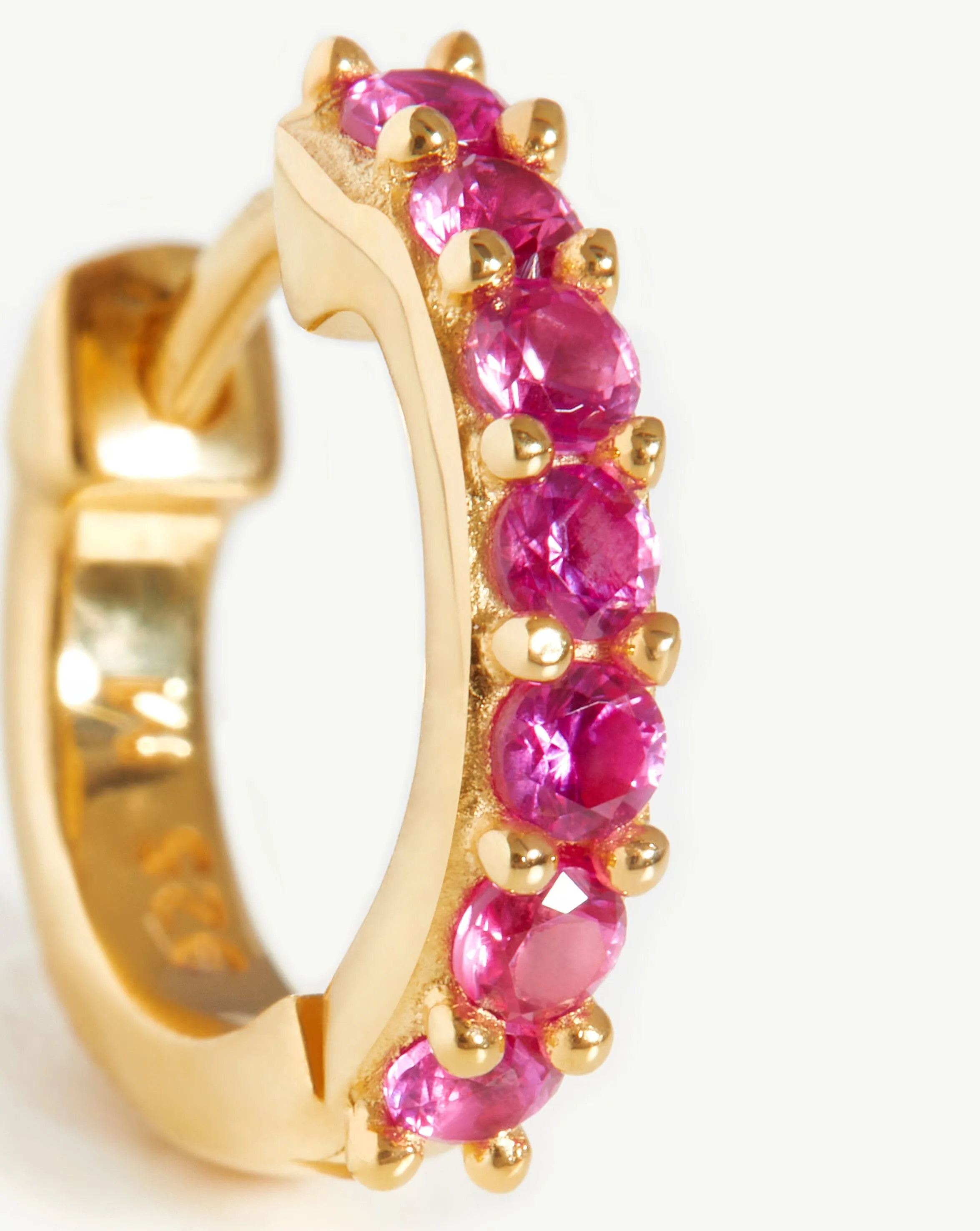 Classic Stone Huggies | 18ct Gold Plated Vermeil/Pink Zirconia